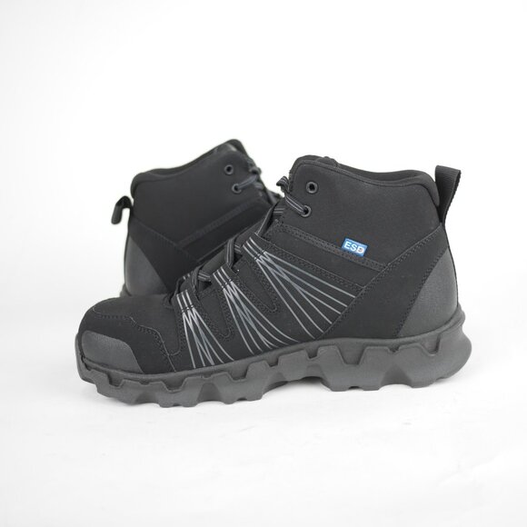 TIMBERLAND Pro Men's 8.5 - Black leather anti fatigue composite toe ankle boots - Picture 7 of 12